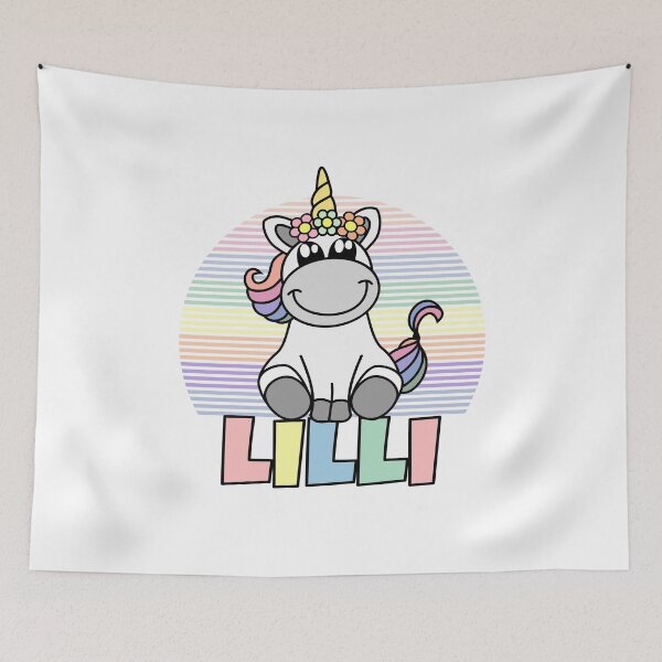 Item preview, Lilli First Name Cute Unicorn Rainbow designed and sold by xsylx.