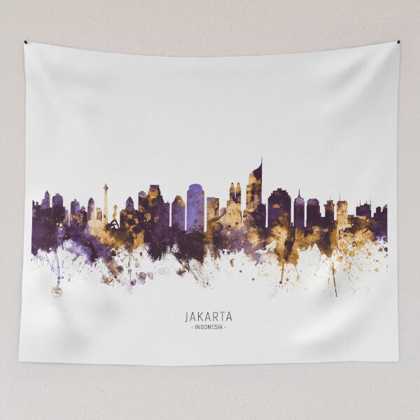 Item preview, Jakarta Skyline Indonesia designed and sold by ArtPrints.