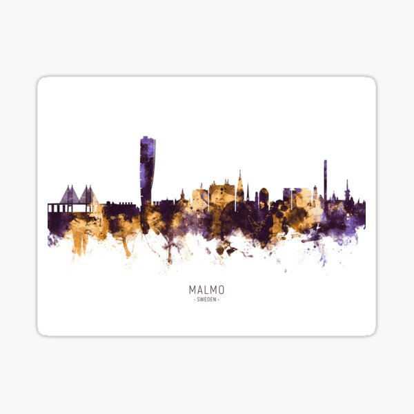 Item preview, Malmo Sweden Skyline designed and sold by ArtPrints.