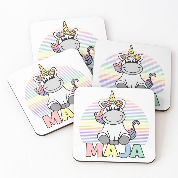 Item preview, Maja First Name Cute Unicorn Rainbow designed and sold by xsylx.