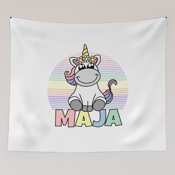Item preview, Maja First Name Cute Unicorn Rainbow designed and sold by xsylx.