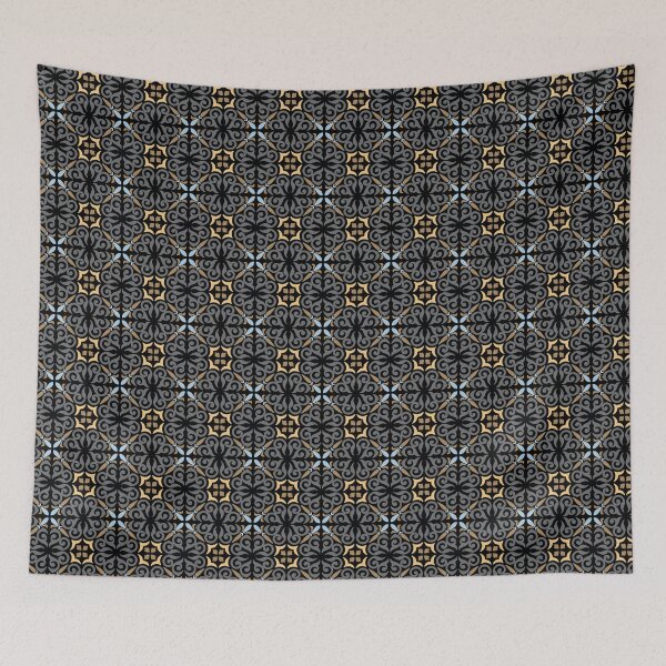 Item preview, Multi coloured on Black floral style Pattern Seamless Repeat Background designed and sold by Estalon.