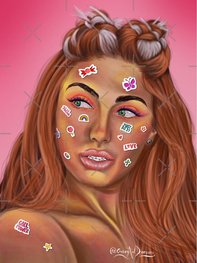 "Sticker Girl" Sticker by crazyartdreams Redbubble