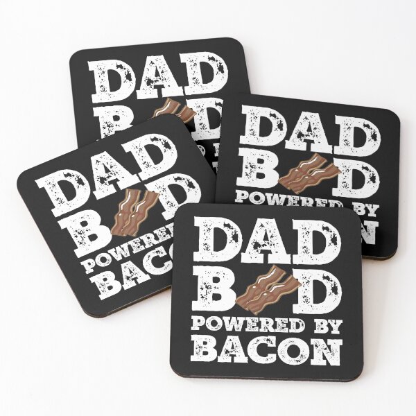 Item preview, Dad Bod Powered By Bacon Father Figure Gifts Idea with Funny Graphic for Food Lovers designed and sold by Orange Pieces.
