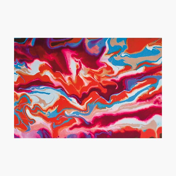 Dreamland - Acrylic pour painting - psychedelic colours Photographic Print