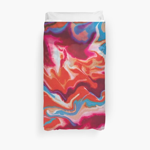 Dreamland - Acrylic pour painting - psychedelic colours Duvet Cover