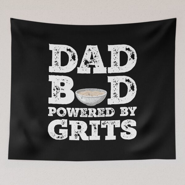 Item preview, Dad Bod Powered By Grits Father Figure Gifts Idea with Funny Graphic for Food Lovers designed and sold by Orange Pieces.
