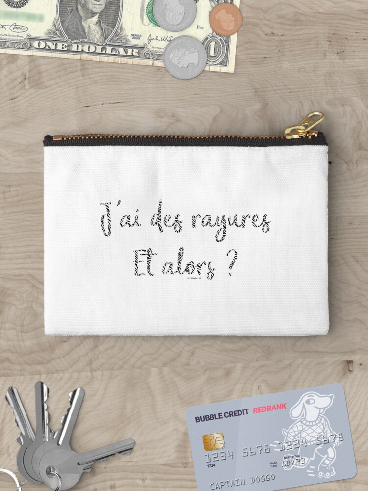 Aperçu 3 sur 4. Pochette avec l'œuvre J'ai des rayures Et alors ? créée et vendue par AudreyJanvier.
