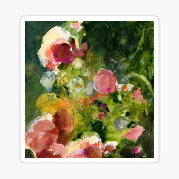 Pink & Sienna Flowers Sticker