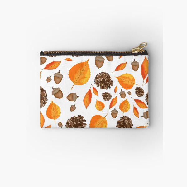 Item preview, Fall Pinecones and Acorns (Red Leaves White Background) designed and sold by C-ArtDesign.