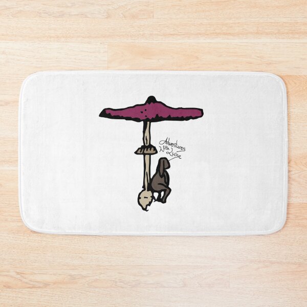 Item preview, Dog takes a break under mushroom tree designed and sold by AdventuresLuise.