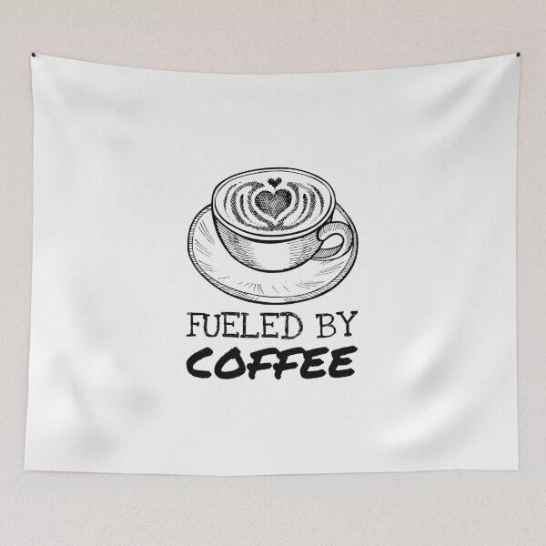 Item preview, Fueled By Coffee Heart Latte Black designed and sold by quoteology.