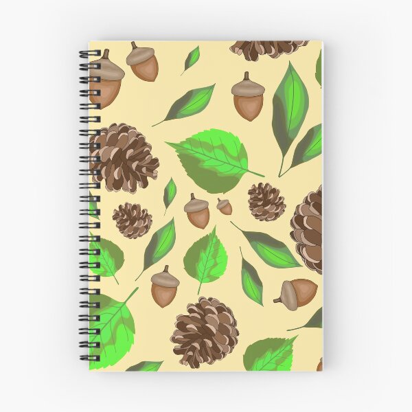 Item preview, Fall Pinecones and Acorns (Green Leaves Yellow Background) designed and sold by C-ArtDesign.