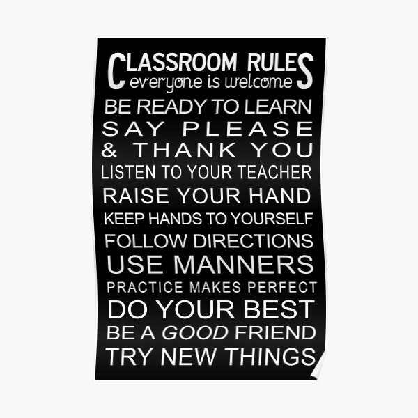 Classroom Rules Poster Poster