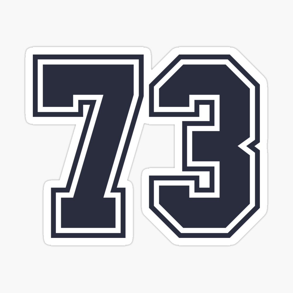 73 Sports Number Seventy-Three Sticker for Sale by HelloFromAja