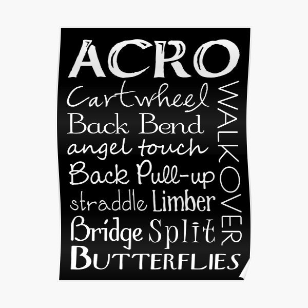 Acro Dance Subway Art Poster Poster