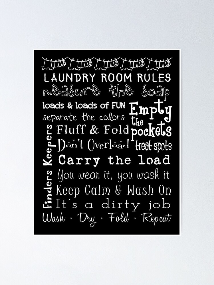 Laundry Room Rules Poster