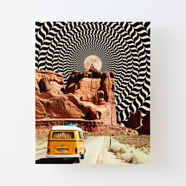 Illusionärer Road Trip Aufgezogener Druck auf Leinwandkarton