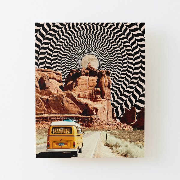 Illusionary Road Trip Wood Mounted Print