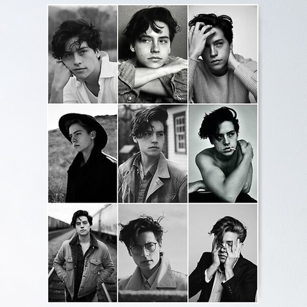 Artikel-Vorschau von Cole Sprouse Schwarz-Weiß-Poster, designt und verkauft von bazilebetty.