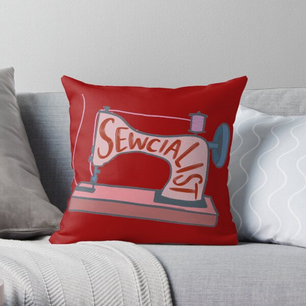 Sewcialist Throw Pillow