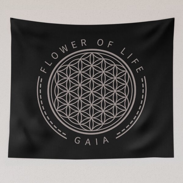 Aperçu de l'œuvre fleur de vie (gaia) noir créée et vendue par piakestore.