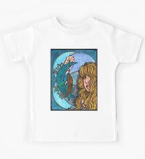 Türkis Mond Kinder T-Shirt