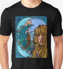 Türkis Mond Unisex T-Shirt