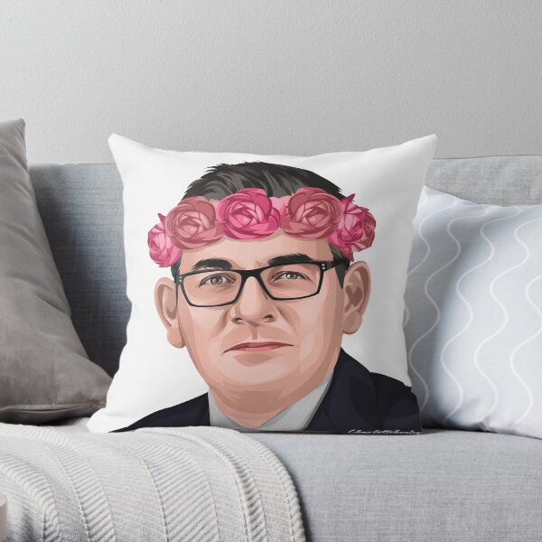 Daniel Andrews Flower Crown Throw Pillow