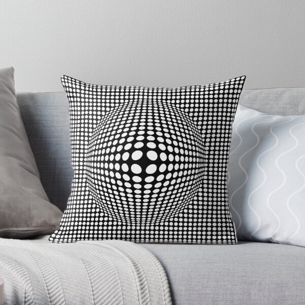 Multicolor 16x16 LISANN Crazy Squares OP Art Cool Optical Illusion Design Throw Pillow Multicolor 16x16 LISANN Crazy Squares OP Art Cool Optical Illusion Design Throw Pillow
