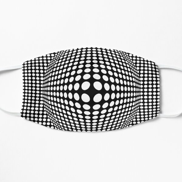 Black And White Victor Vasarely Style Optical Illusion Mask