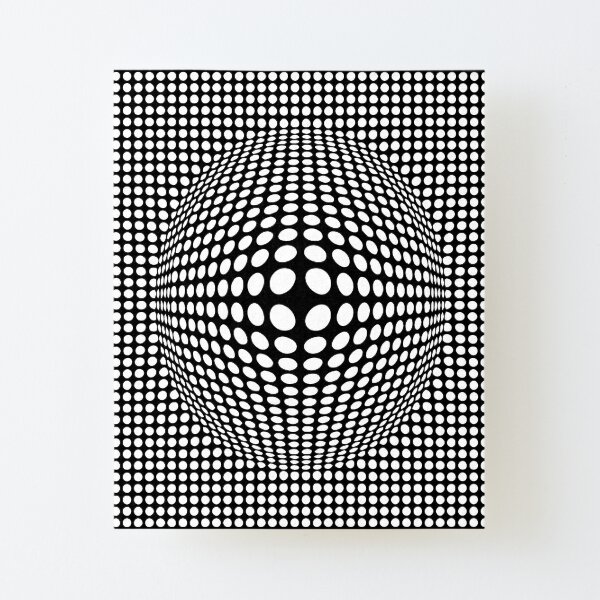 Victor Vasarely Print, Optical Illusion Art, Black and White