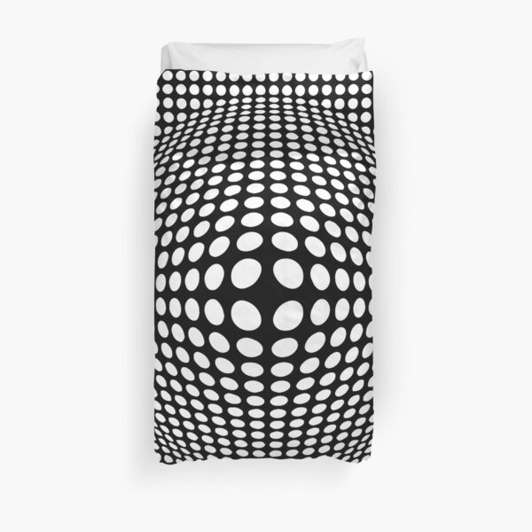 Illusion d'optique de style Victor Vasarely noir et blanc Housse de couette