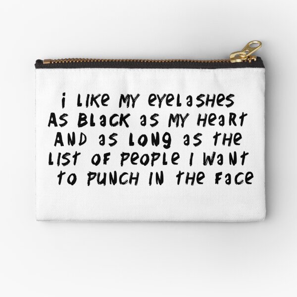 Eyelashes black and long Zipper Pouch