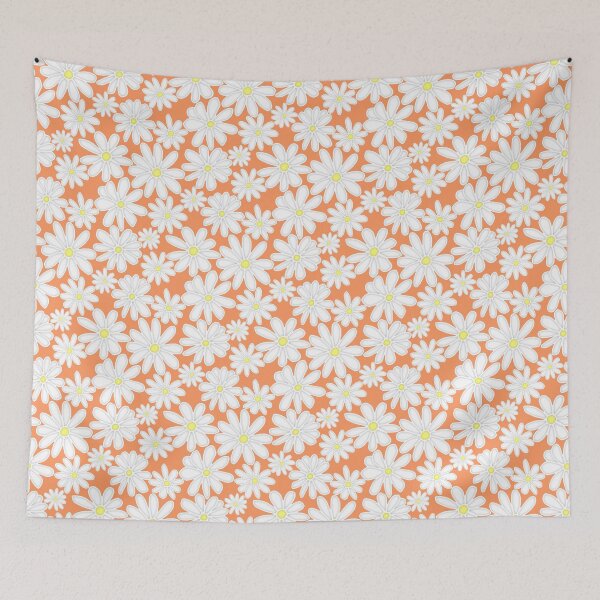 Item preview, Bright Happy Daisies on Vibrant Orange  designed and sold by Perrin Le Feuvre.