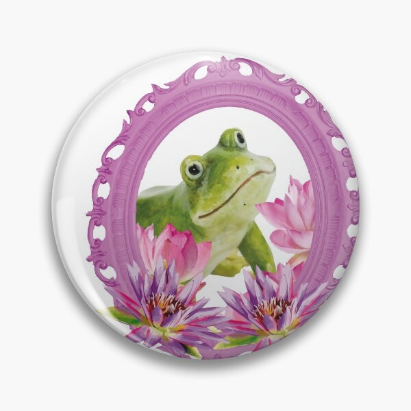 Item preview, Frog with Pink Lotos Flowers Frame designed and sold by Move-Art.