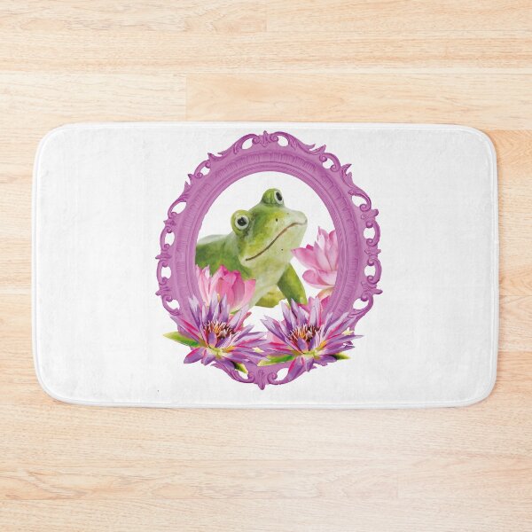 Item preview, Frog with Pink Lotos Flowers Frame designed and sold by Move-Art.