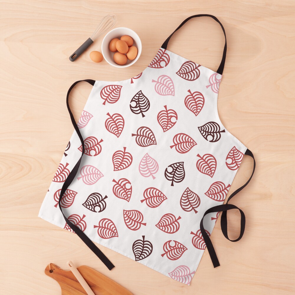Nook Leaf Aloha Logo - Red and Pink on White Apron