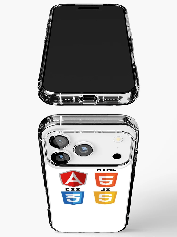 Imagen 3 de 5, Funda de iPhone con la obra programación web angular html5 css3 javascript logo, diseñada y vendida por developerfriday.