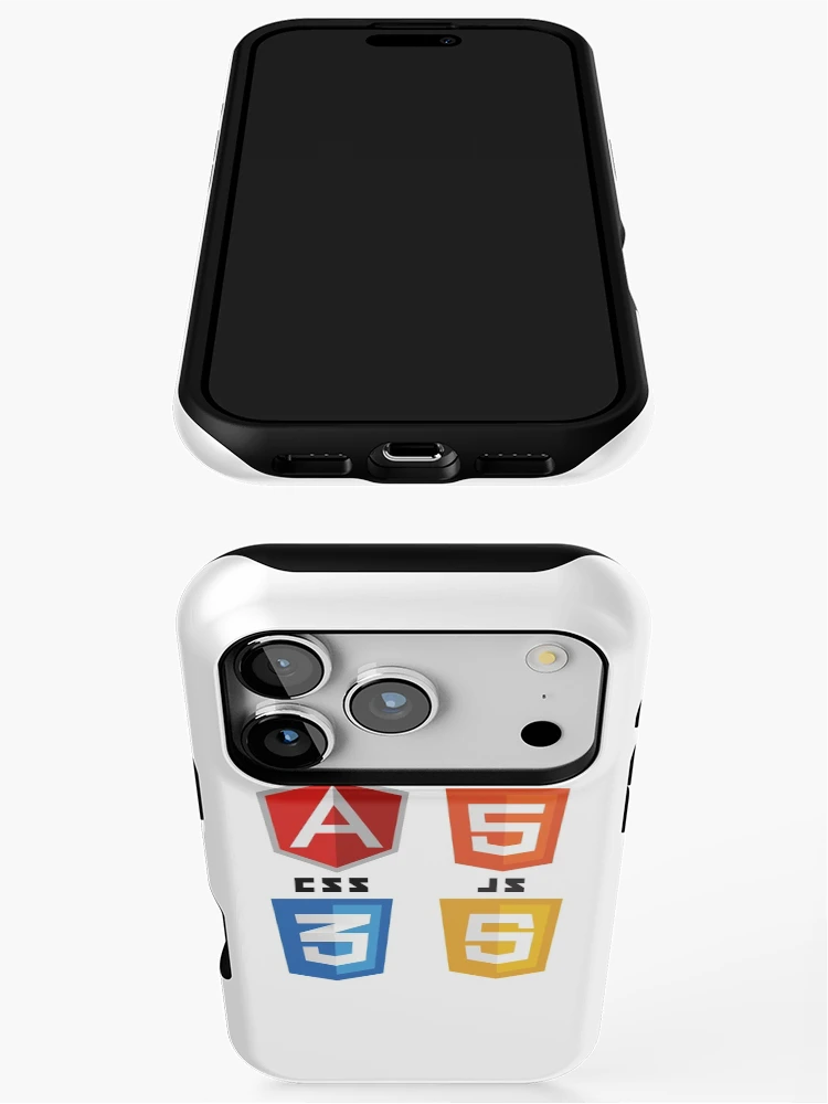 Imagen 3 de 4, Funda de iPhone con la obra programación web angular html5 css3 javascript logo, diseñada y vendida por developerfriday.