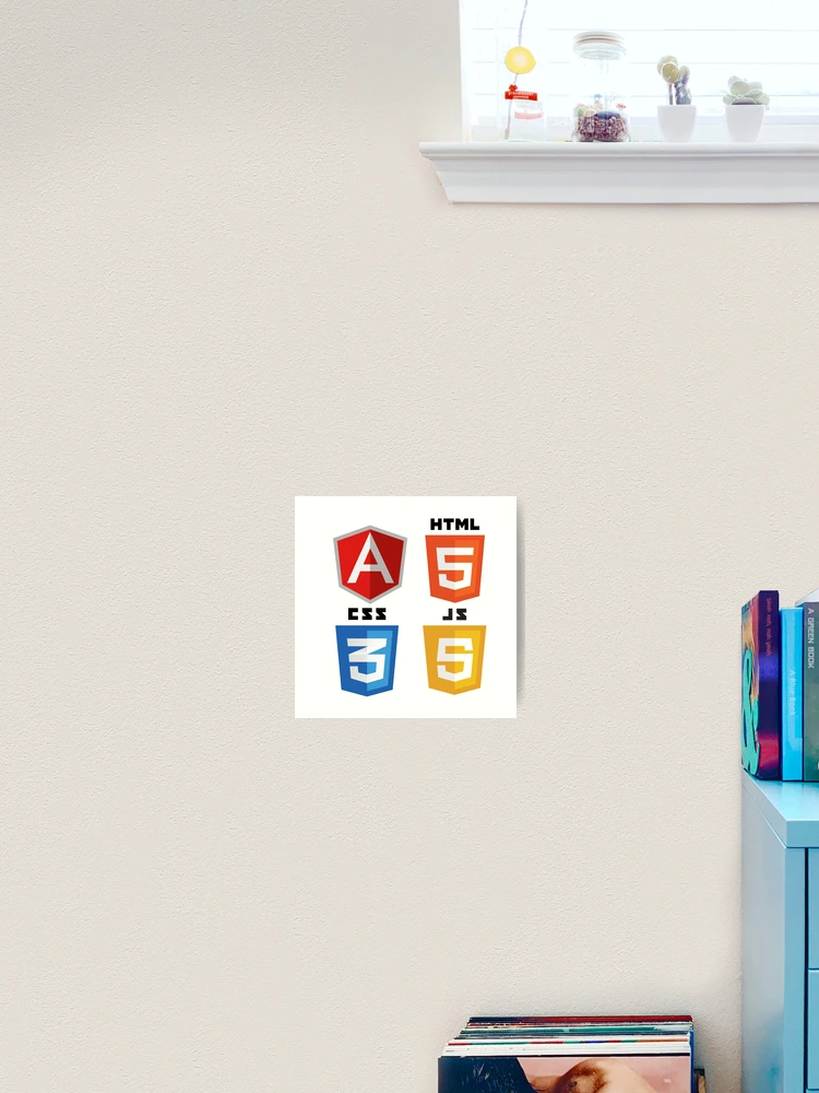 Thumbnail 2 of 3, Art Print, web programming angular html5 css3 javascript logo designed and sold by developerfriday.