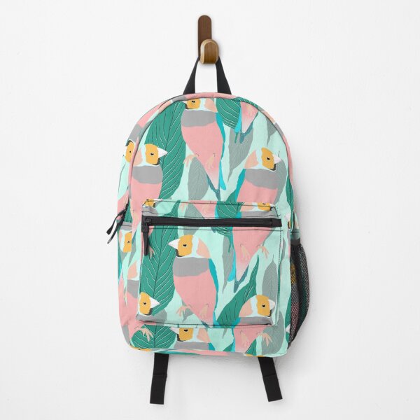 Item preview, Pink Rainbow Finch Bird Green Foliage Design designed and sold by InovArtS.