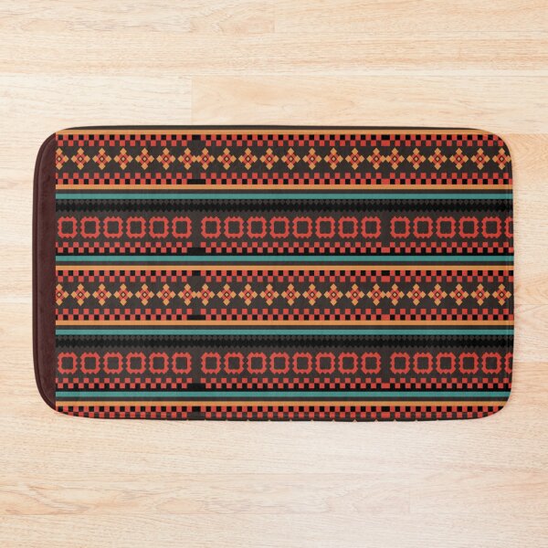Item preview, retro diamond and floral patterns (orange, red, blue and black)| line art designed and sold by Gee Creatives.