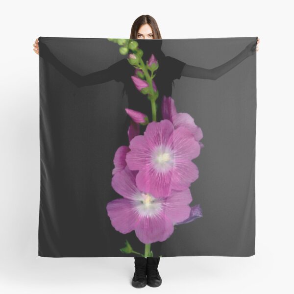 Florium pink flowers on black background Scarf
