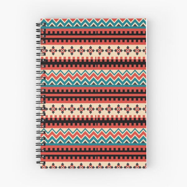 Item preview, retro zigzag and floral patterns (red, blue and black)| line art designed and sold by Gee Creatives.