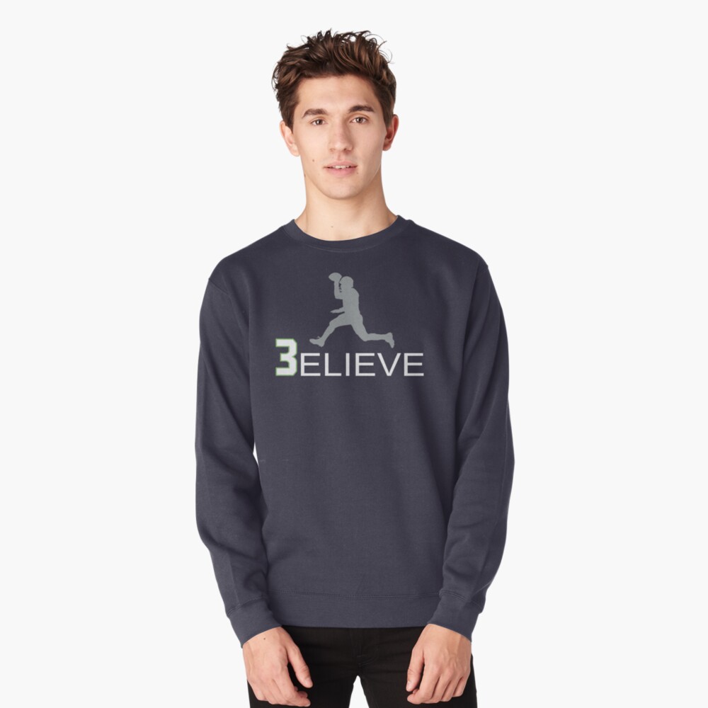 Russell Wilson Believe (3elieve) Gray Jump Pass T-shirt Essential