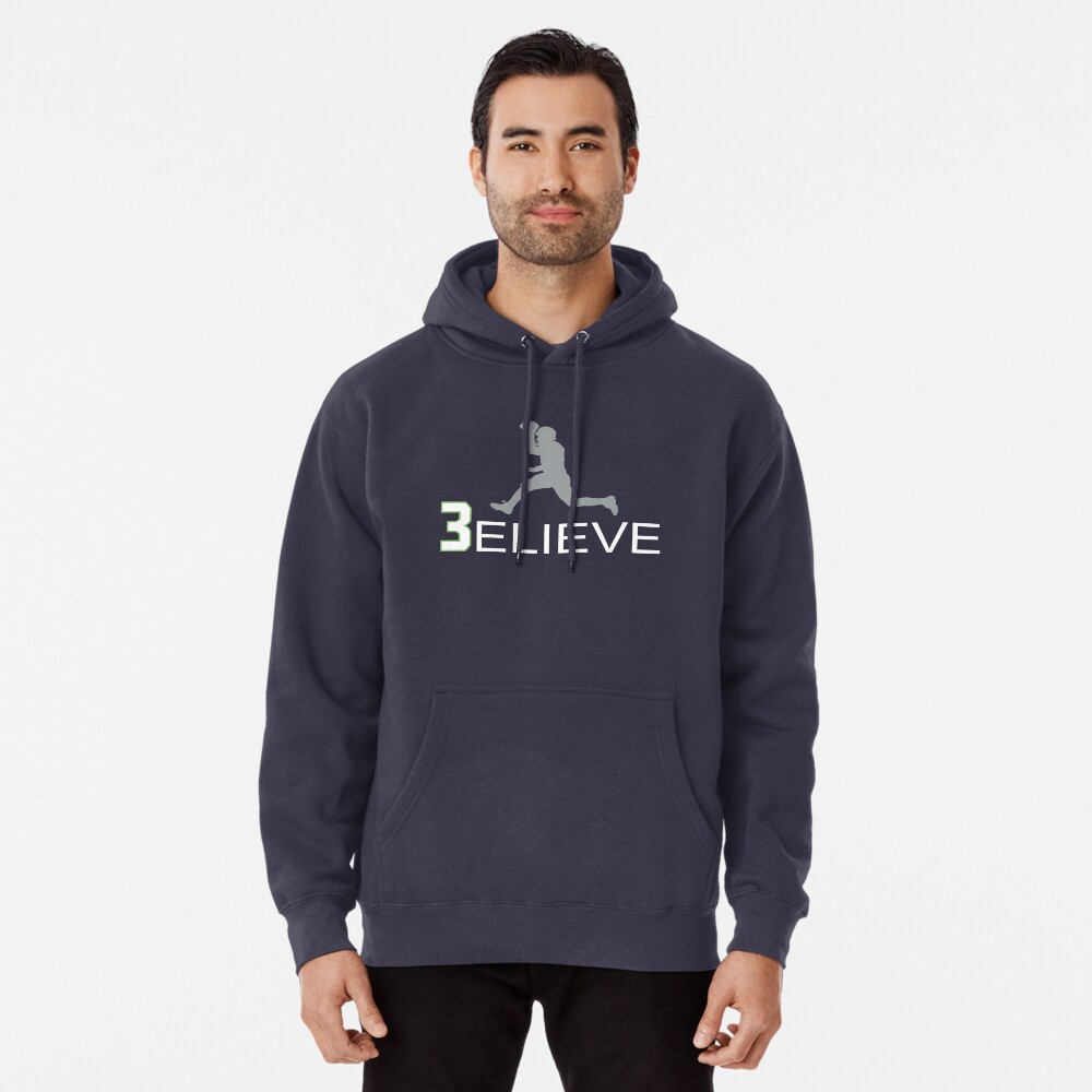 Russell Wilson Believe (3elieve) Gray Jump Pass T-shirt Essential