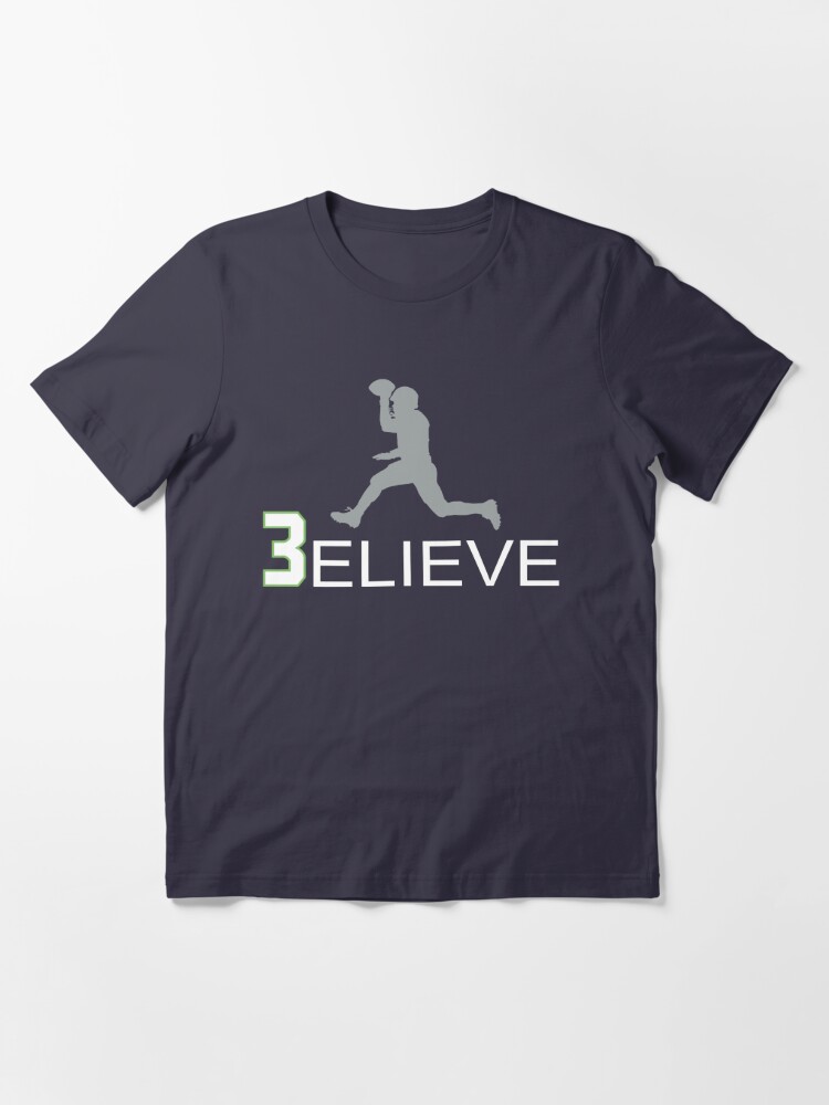 Russell Wilson Believe (3elieve) Gray Jump Pass T-shirt Essential