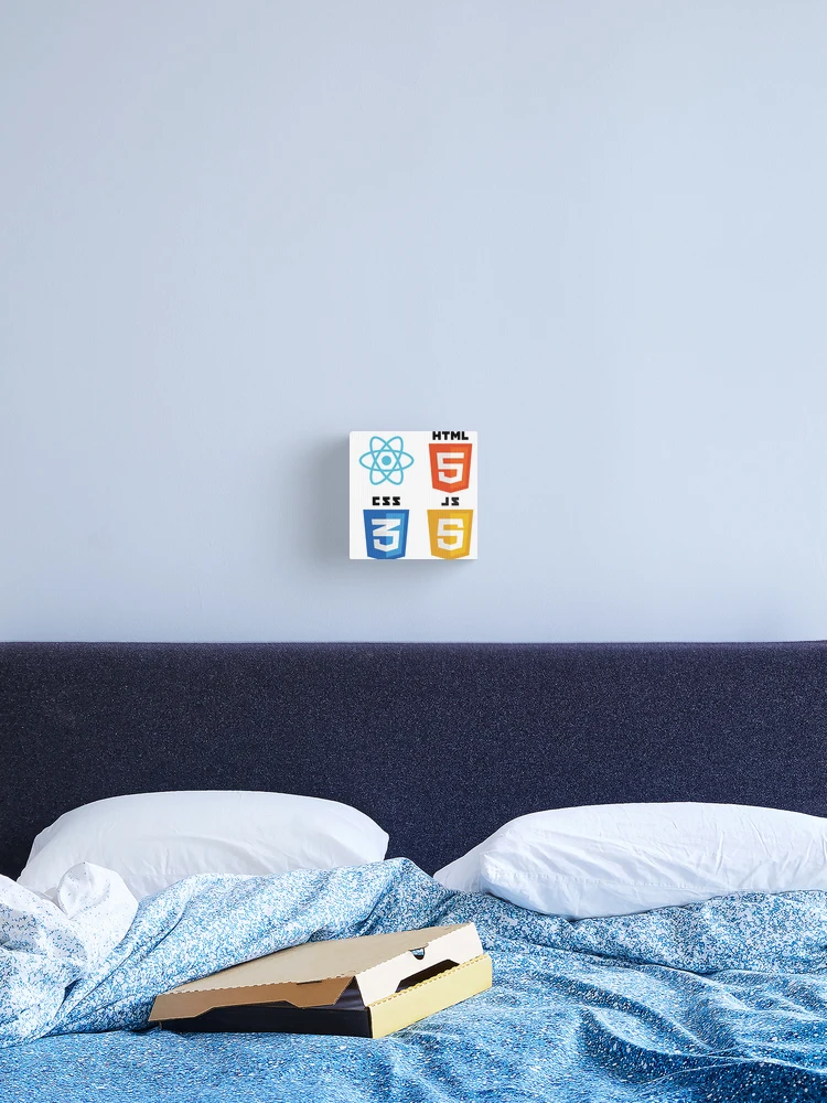 Thumbnail 2 of 3, Canvas Print, web programming react html5 css3 javascript logo designed and sold by developerfriday.