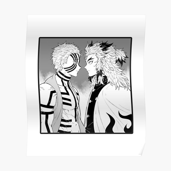 Kyojuro Rengoku Vs Akaza Demon Slayer Fight Poster By Shop4fun Redbubble